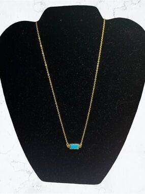 karen London 24K gold plated brass and mini turquoise pendant necklace